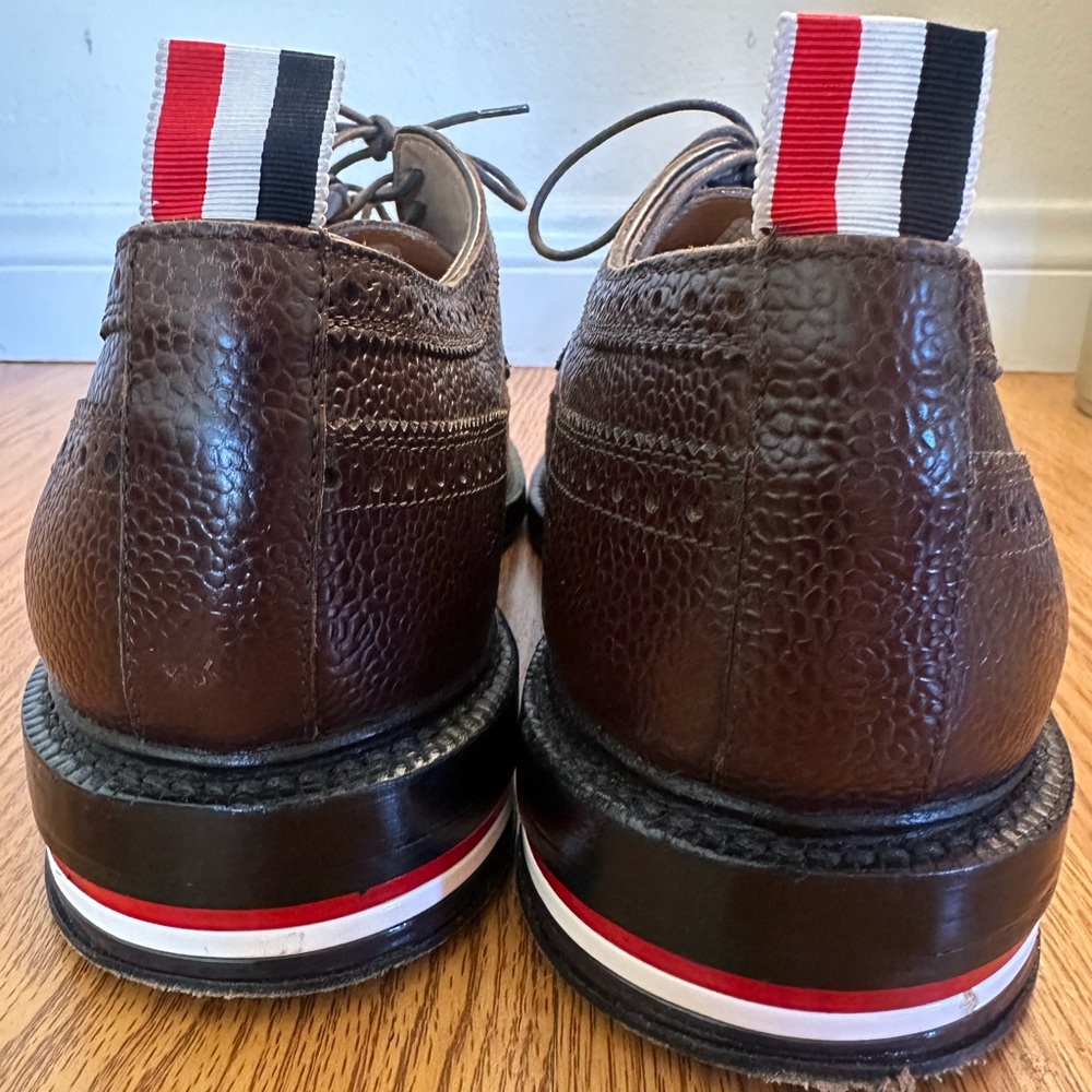 Thom Browne Pebble Grain Leather Longwing Derby Shoes - Men 10.5US/43.5EU - Picture 15 of 16